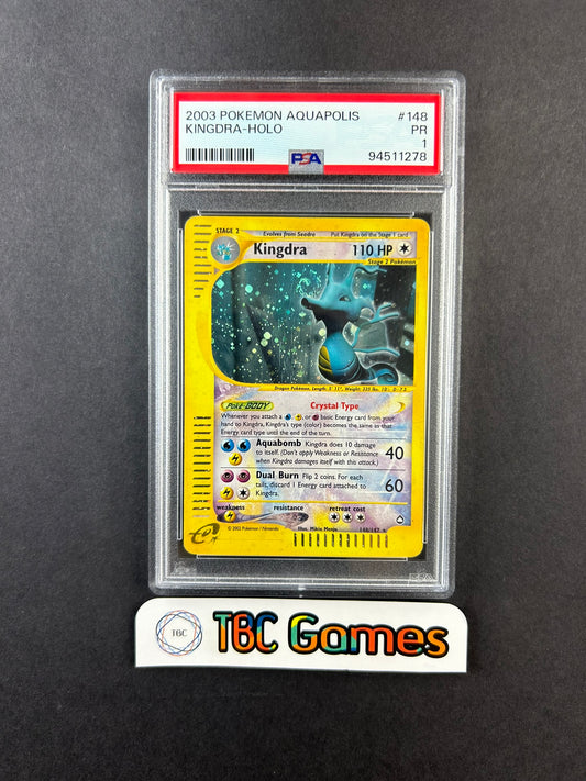 Crystal Kingdra Aquapolis Holo SWIRL 148/147 PSA 1