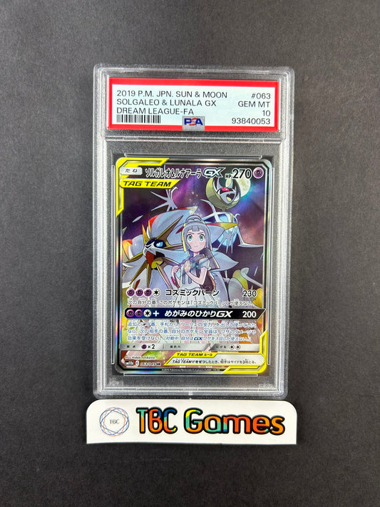 Solgaleo & Lunala GX Dream League Alt Art sm11b 063/049 Japanese PSA 10