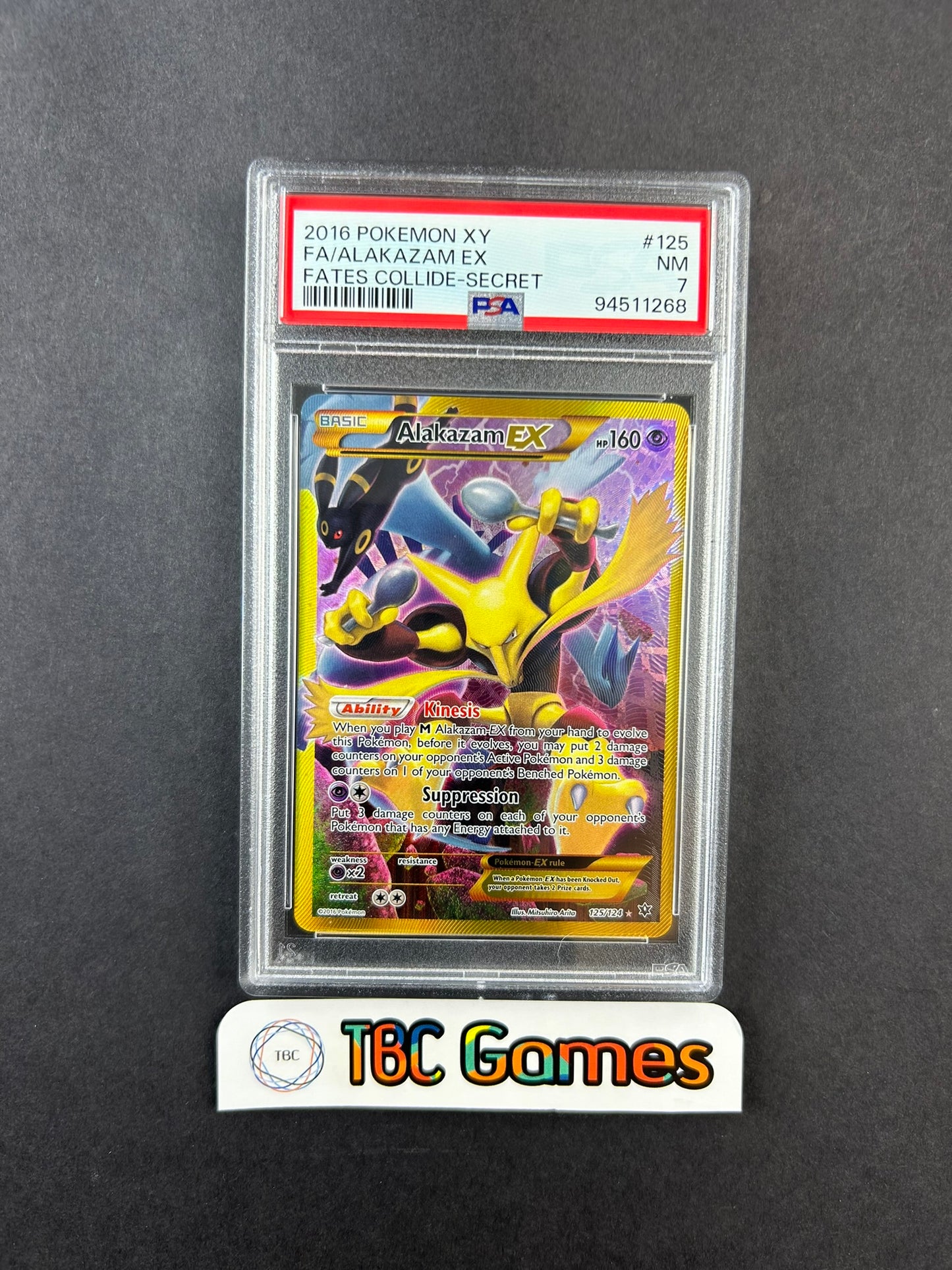 Alakazam EX Fates Collide 125/124 PSA 7