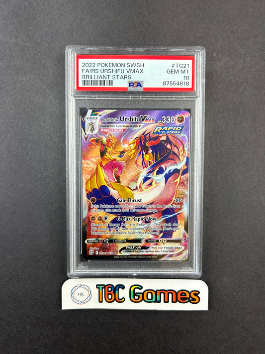 Rapid Strike Urshifu VMAX Brilliant Stars TG21/TG30 PSA 10