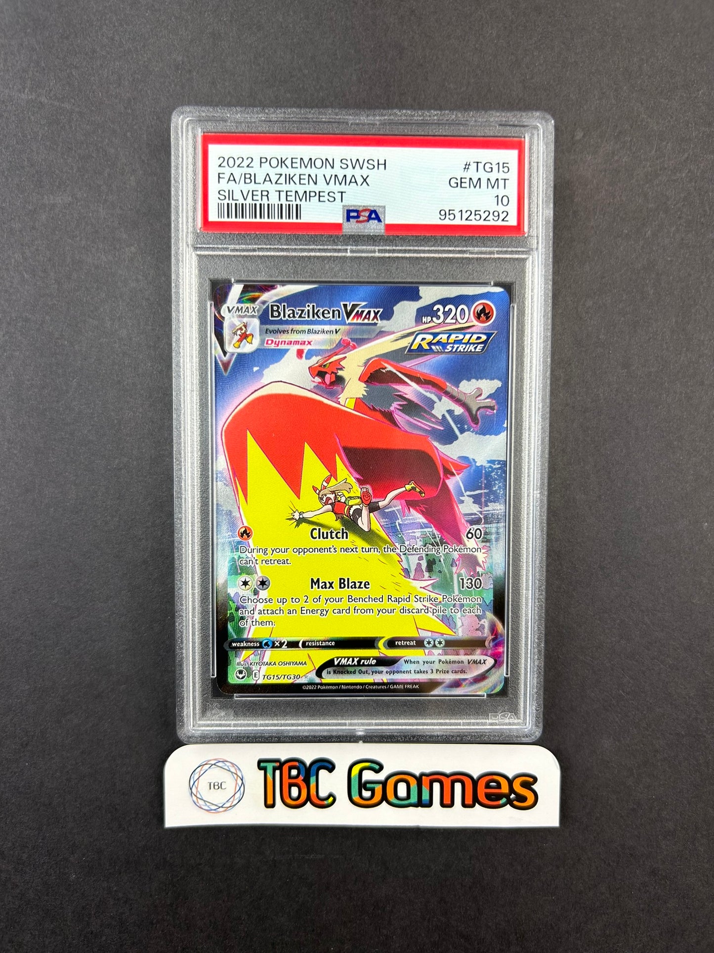 Blaziken VMAX Silver Tempest TG15/TG30 PSA 10 TBC Games Blaziken VMAX Silver Tempest TG15/TG30 PSA 10 TBC Games