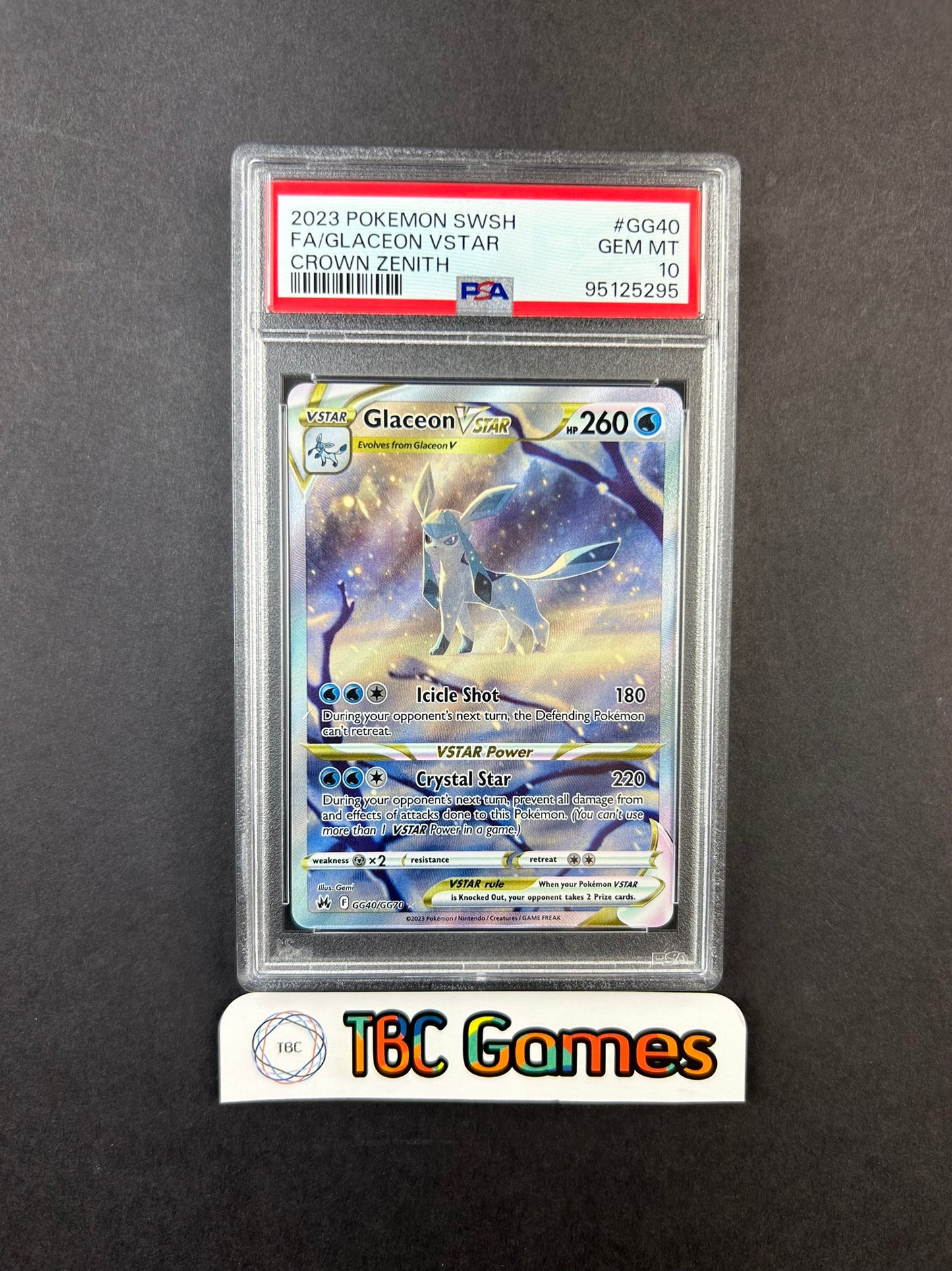 Glaceon VSTAR Crown Zenith GG40/GG70 PSA 10 – TBC Games