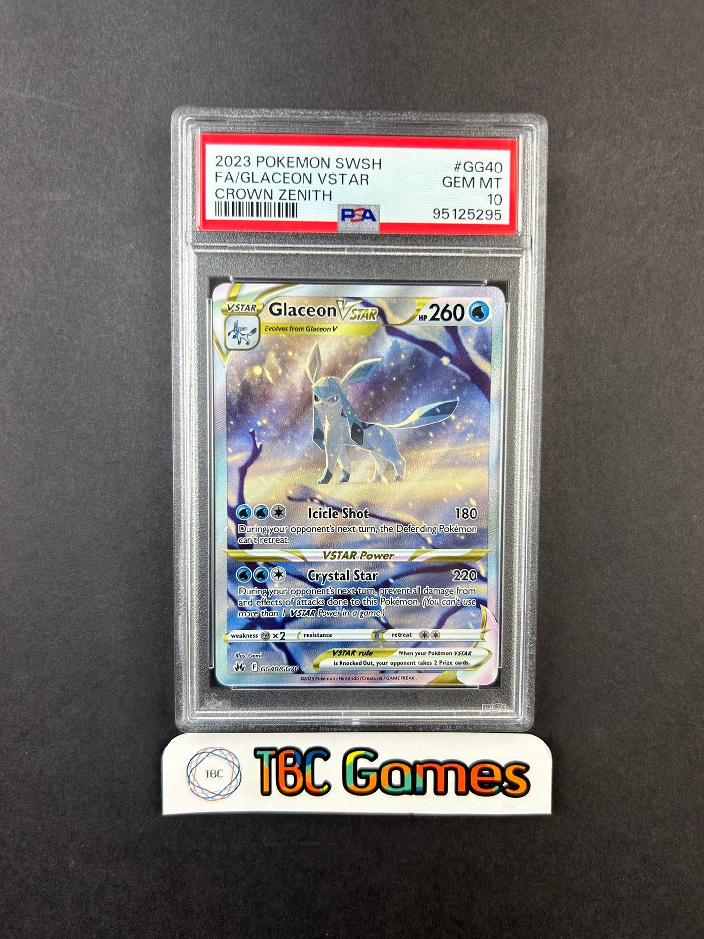 Glaceon VSTAR Crown Zenith GG40/GG70 PSA 10