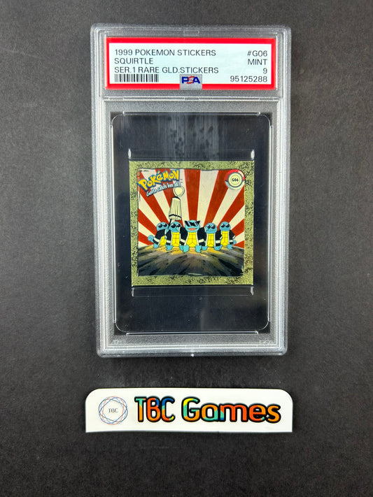 Squirtle Squad Series 1 Gold Sticker Artbox G06 PSA 9