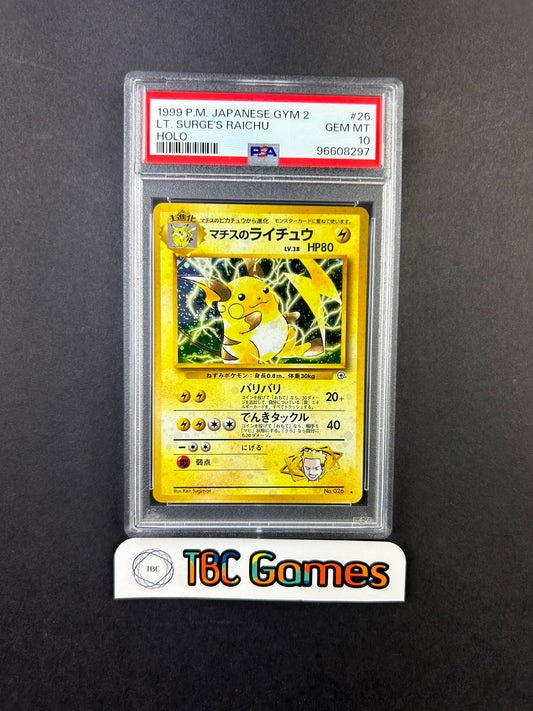 Lt. Surge's Raichu Gym 2 Challenge Holo Japanese PSA 10