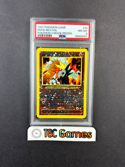 entei pokemon promo card Pokmon TCG Black Star Holo #34 2001 PSA 8 Eevee 11 Black Star League Promo Holo Pokmon TCG Entei #34 Reverse