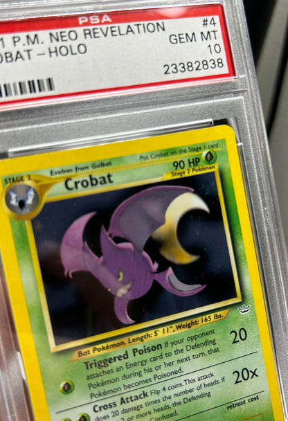 Crobat Neo Revelation Unlimited Holo 4/64 SWIRL PSA 10