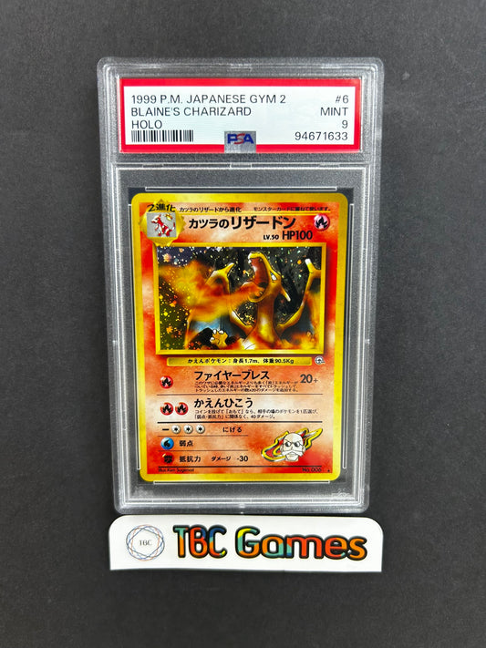 Blaine's Charizard Gym 2 Challenge Holo Japanese PSA 9