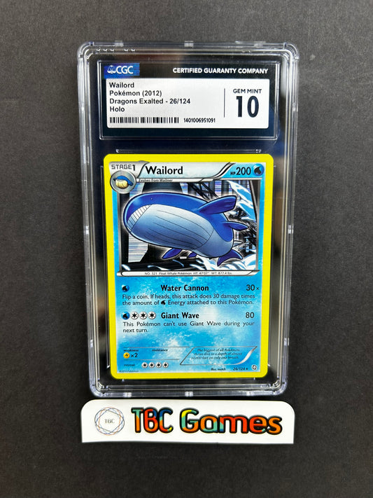 Wailord Dragons Exalted Holo 26/124 CGC 10