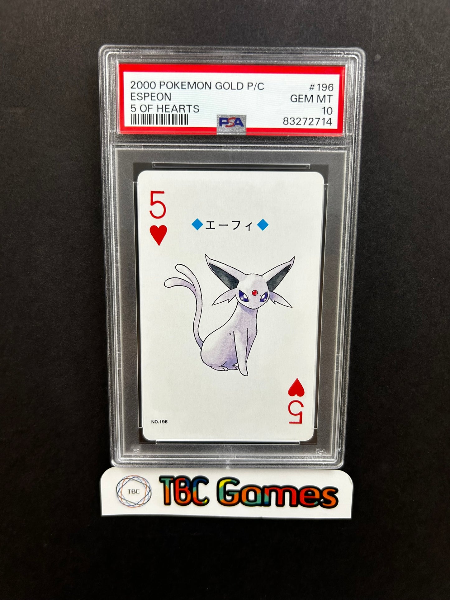 Espeon 5 of Hearts Gold Version Poker Deck 196 Japanese PSA 10