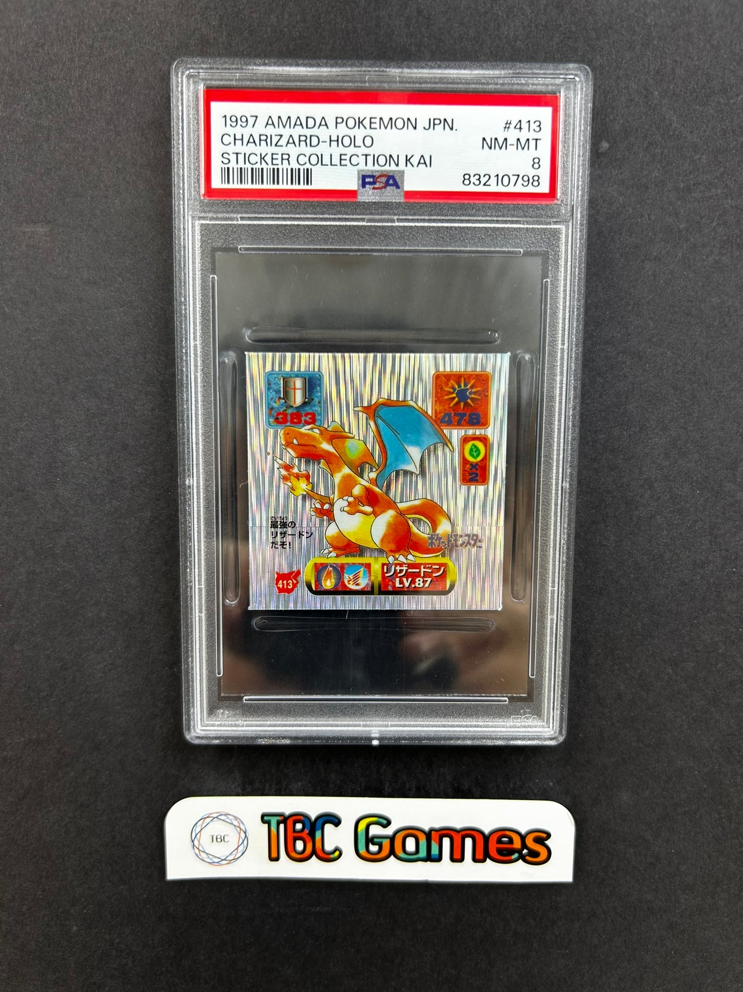 Charizard Sticker Collection Kai 413 Japanese PSA 8