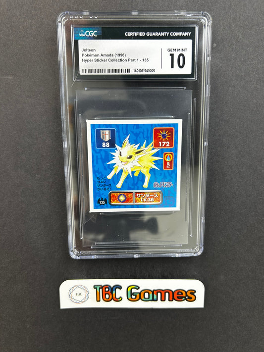 Jolteon Amada Hyper Sticker Collection Part 1 135 Japanese CGC 10