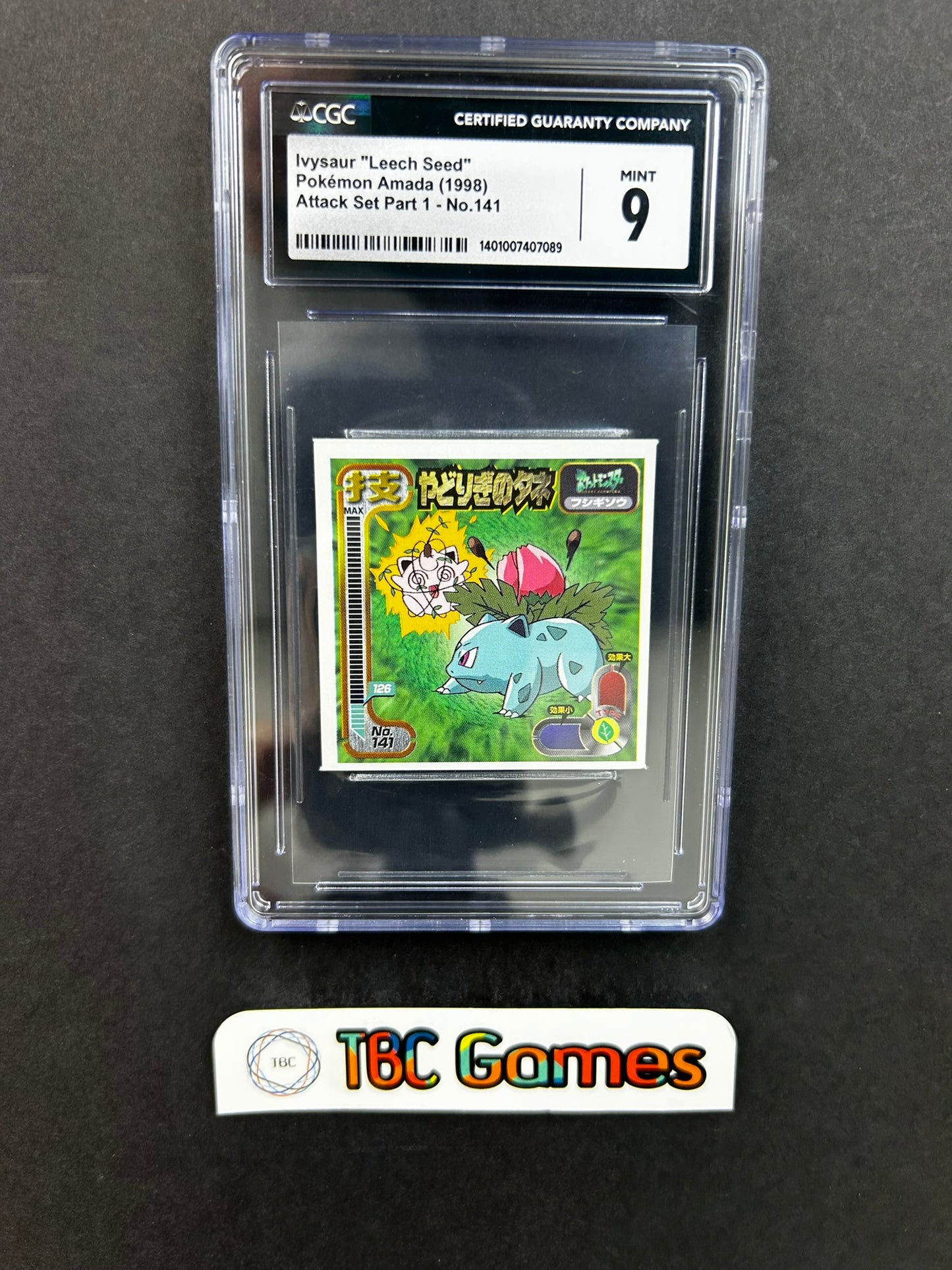 Ivysaur Amada Sticker Attack Set Part 1 141 Japanese CGC 9