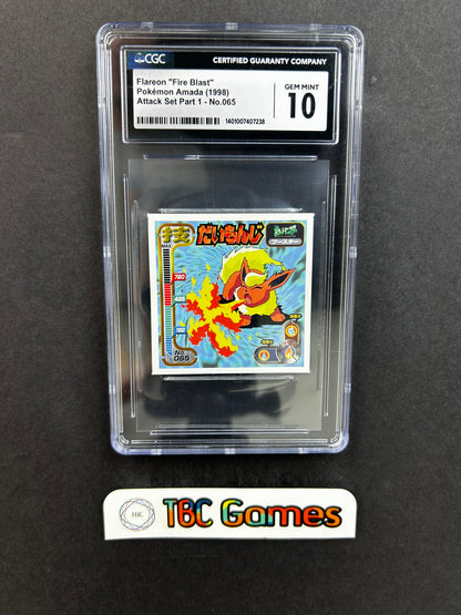 Flareon Amada Sticker Attack Set Part 1 065 Japanese CGC 10