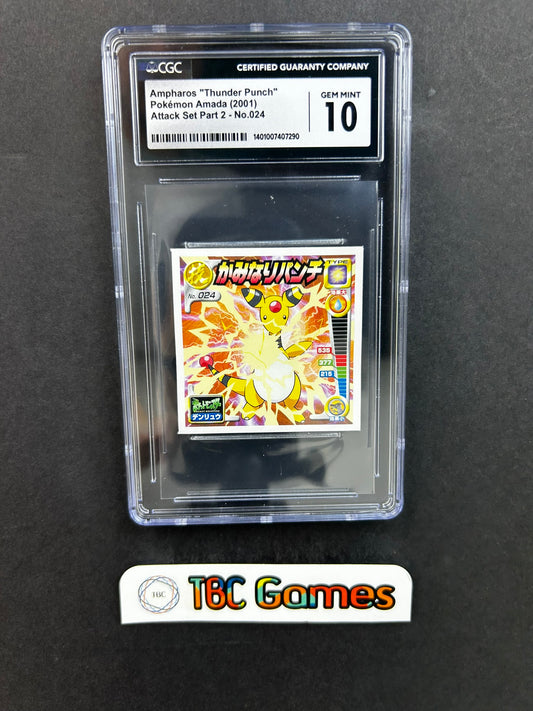 Ampharos Amada Sticker Attack Set Part 2 024 Japanese CGC 10