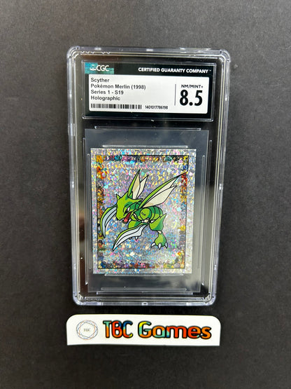 Scyther Merlin Sticker Series 1 Holo S19 CGC 8.5