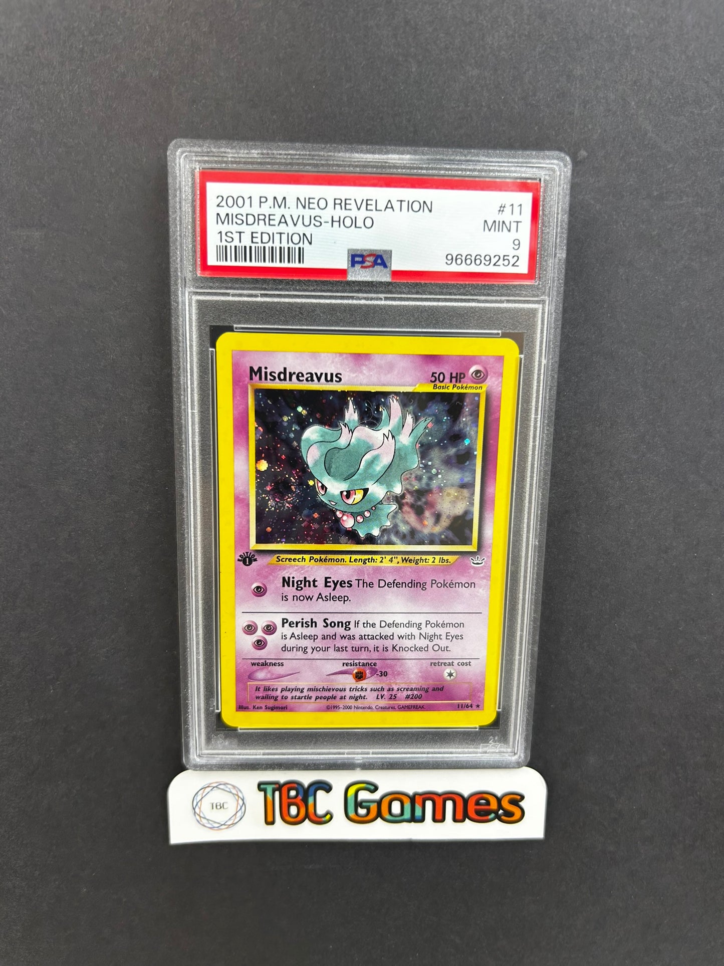 Misdreavus Neo Revelation 1st Edition Holo 11/64 PSA 9