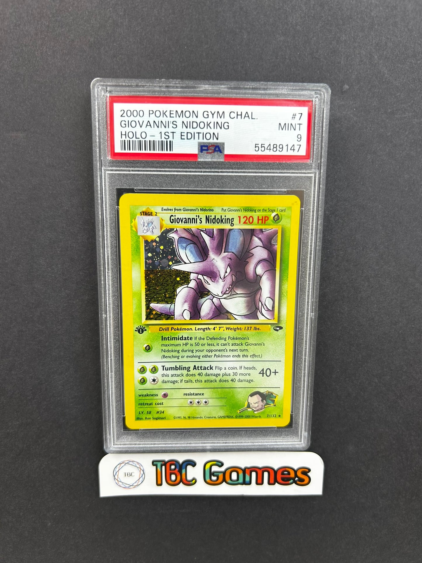 Giovanni's Nidoking Gym Challenge 1st Edition Holo 7/132 PSA 9