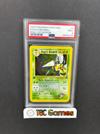 Koga's Beedrill Gym Challenge 1st Edition Holo 9/132 PSA 9