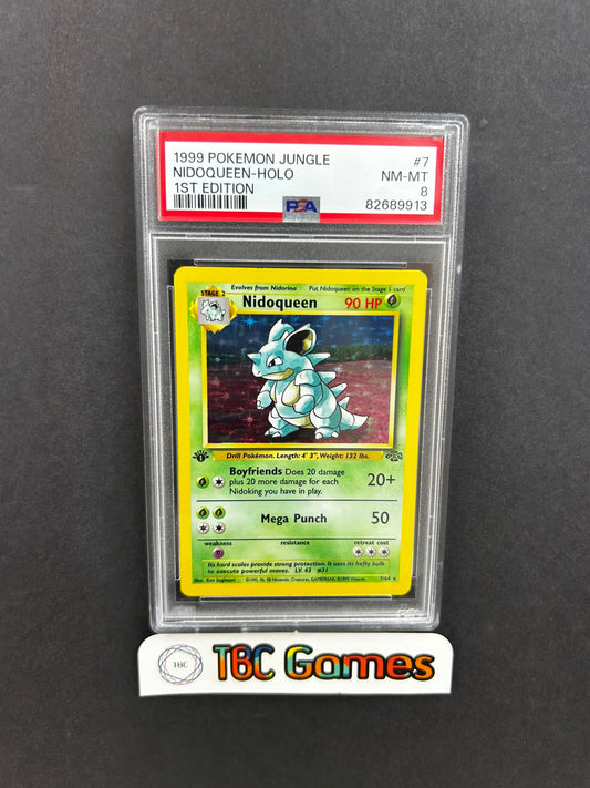 Nidoqueen Jungle 1st Edition Holo 7/64 PSA 8