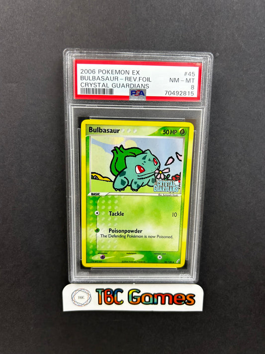 Bulbasaur Crystal Guardians Reverse Holo 45/100 PSA 8