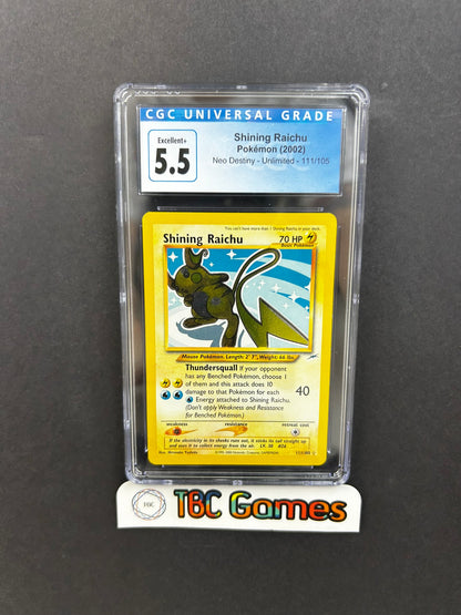 Shining Raichu Neo Destiny Unlimited 111/105 CGC 5.5