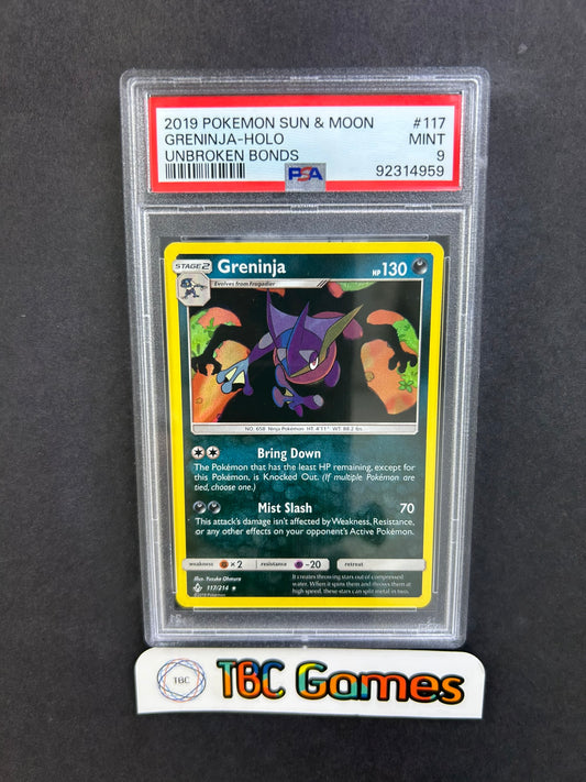 Greninja Unbroken Bonds Holo 117/214 PSA 9