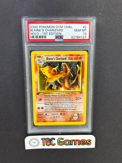 Blaine's Charizard Gym Challenge 1st Edition Holo 2/132 PSA 10