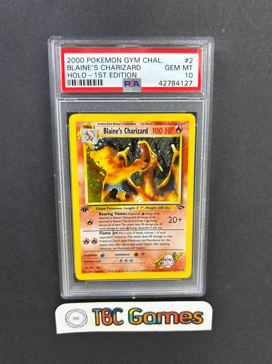 Blaine's Charizard Gym Challenge 1st Edition Holo 2/132 PSA 10