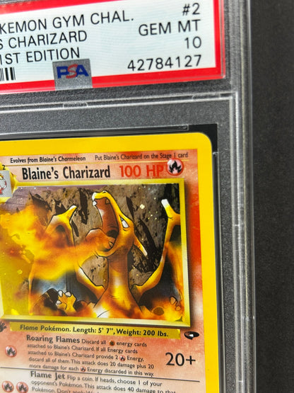 Blaine's Charizard Gym Challenge 1st Edition Holo 2/132 PSA 10