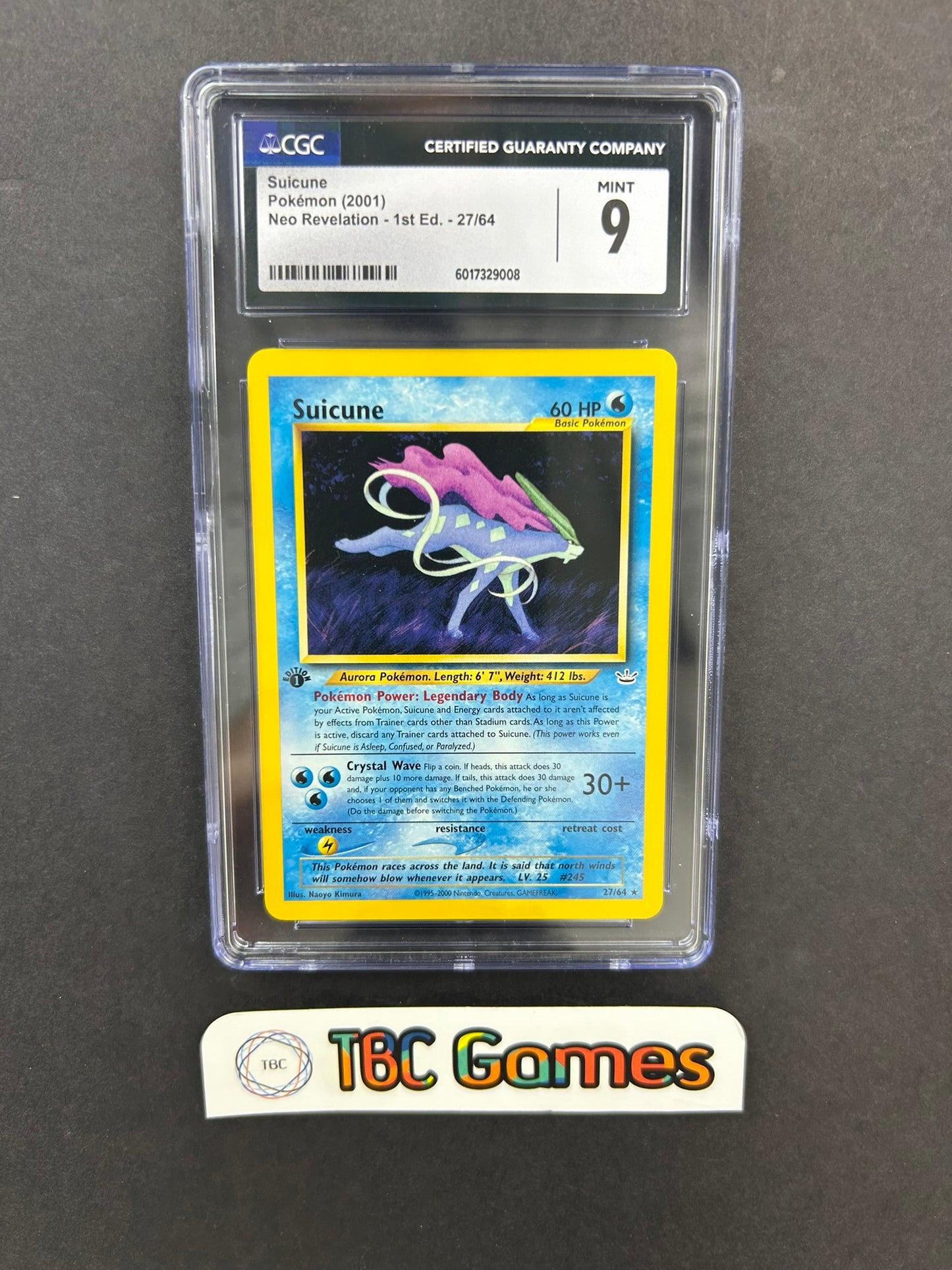 Suicune Neo Revelation 1st Edition 27/64 CGC 9