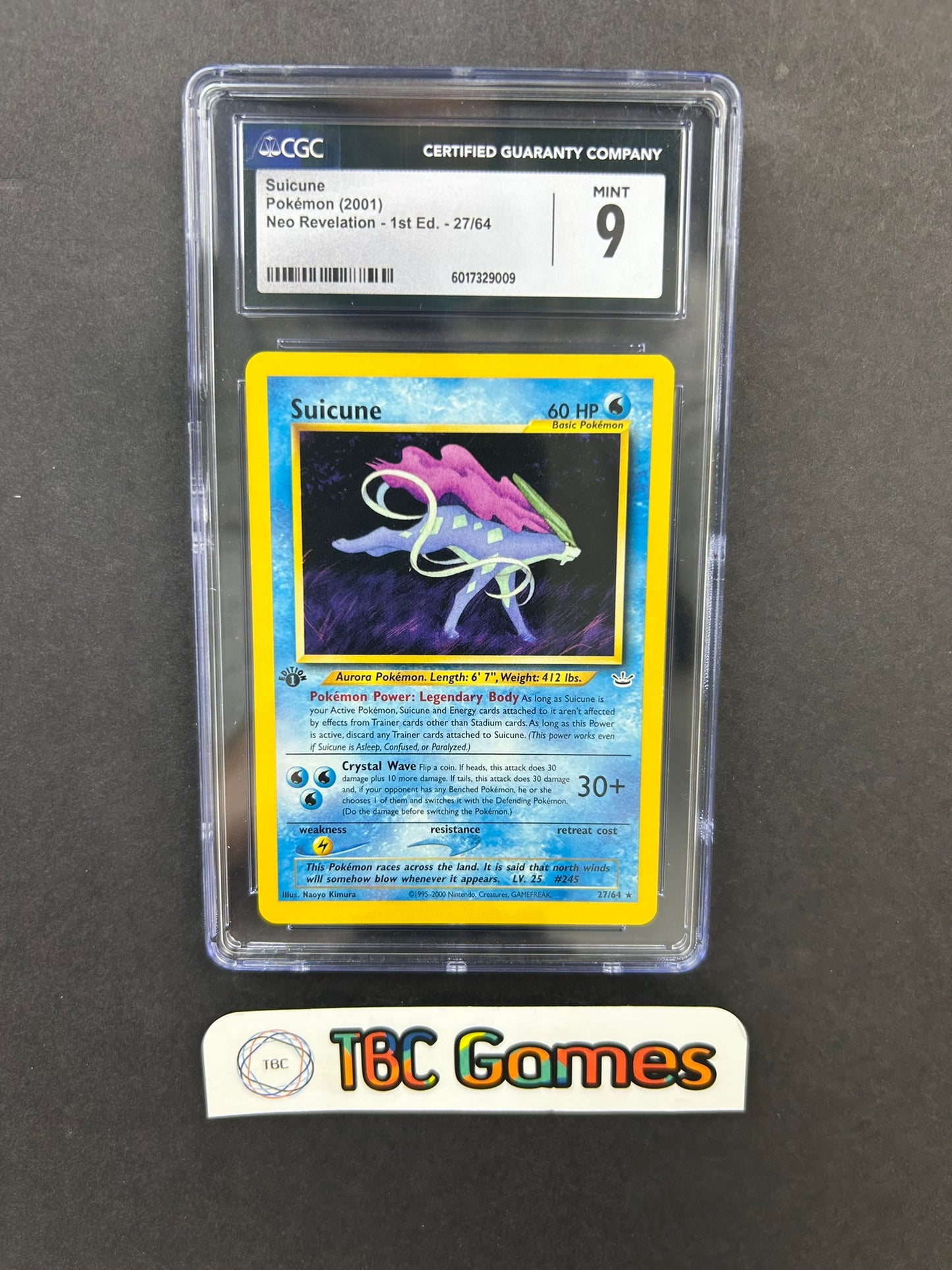 Suicune Neo Revelation 1st Edition 27/64 CGC 9
