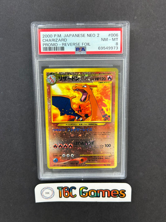 Charizard Neo File 2 Reverse Holo Japanese PSA 8