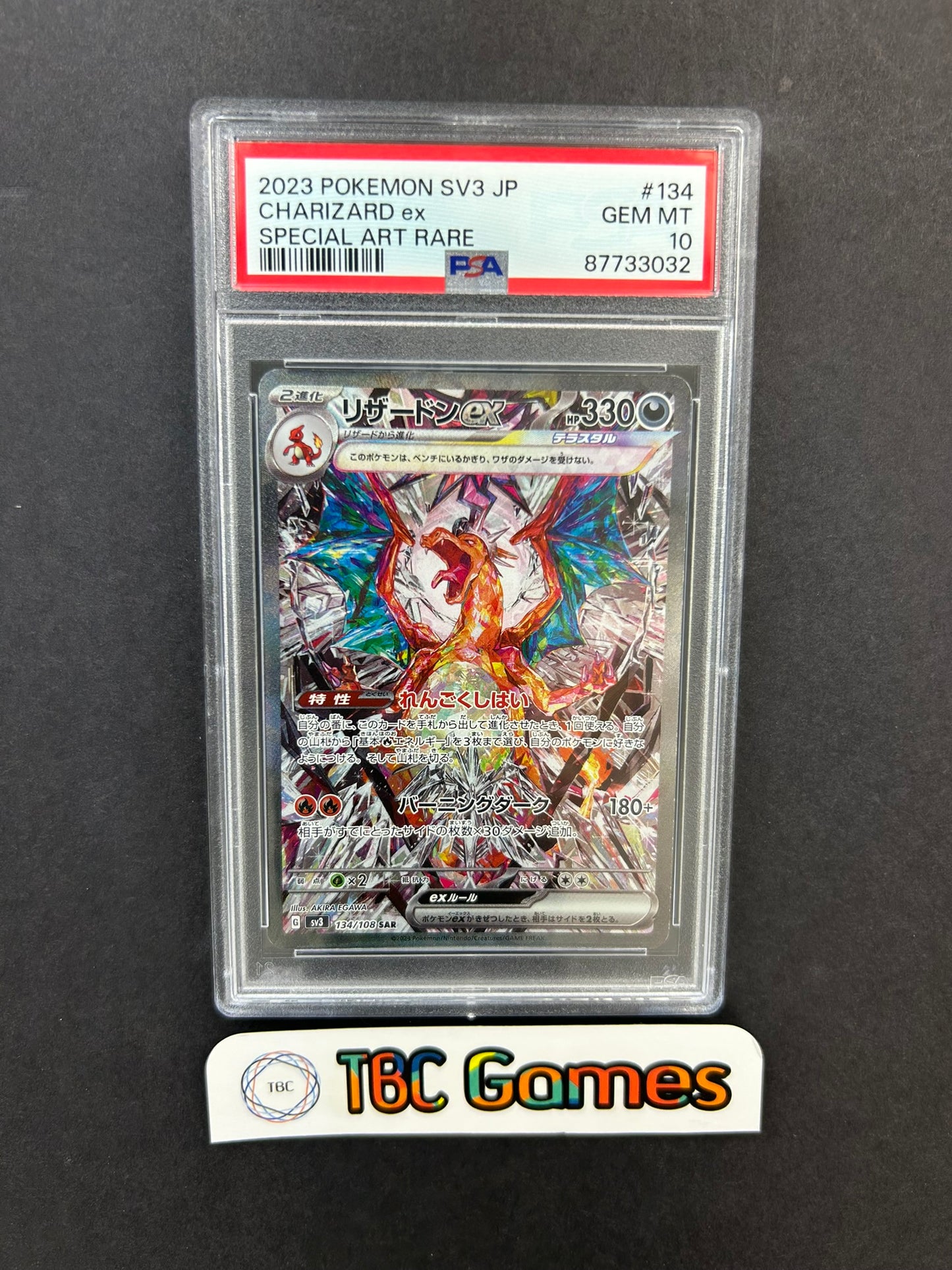 Charizard ex Ruler of the Black Flame sv3 134/108 Japanese PSA 10