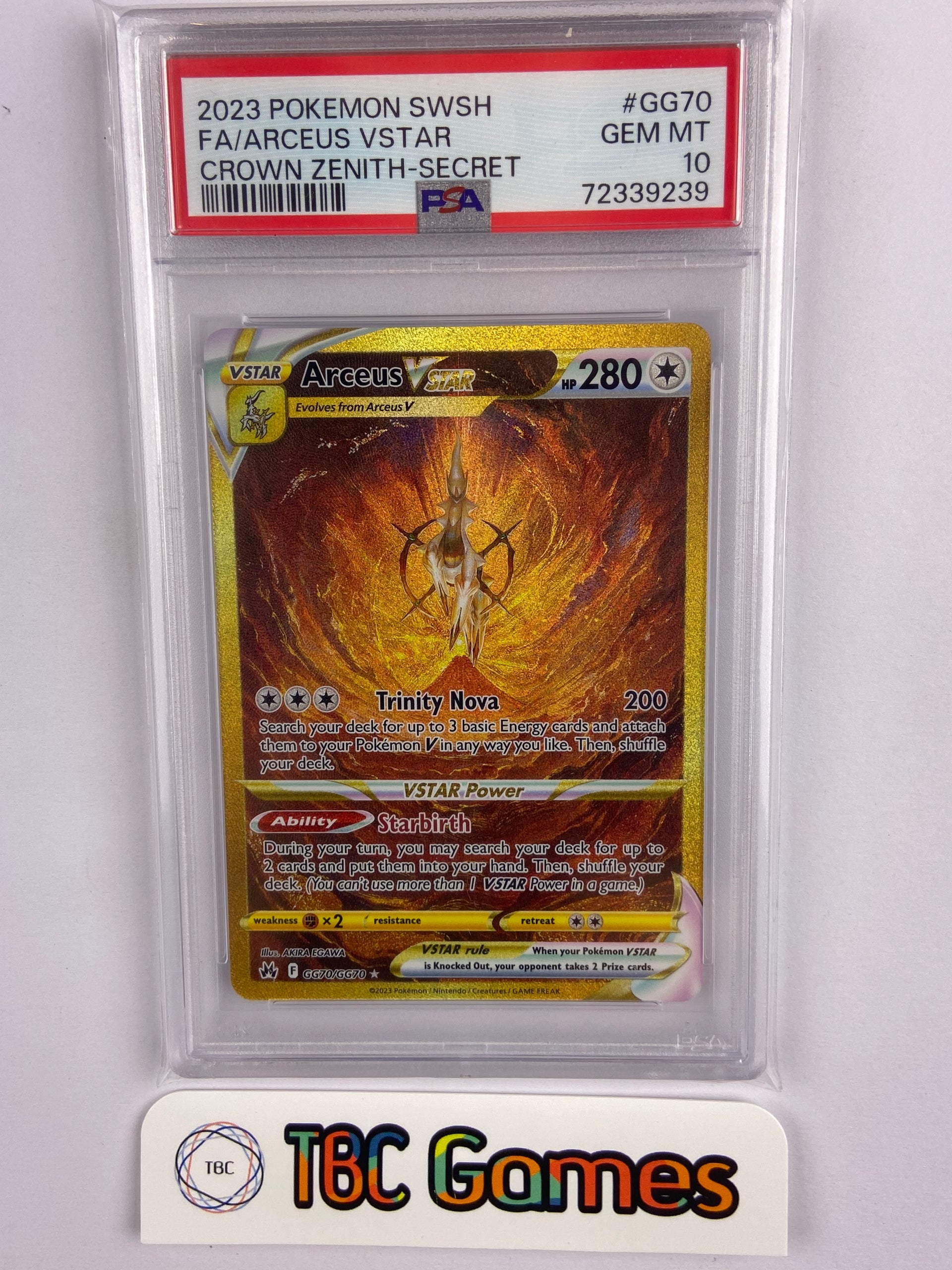 Arceus VSTAR Crown Zenith Gold GG70/GG70 PSA 10 – TBC Games