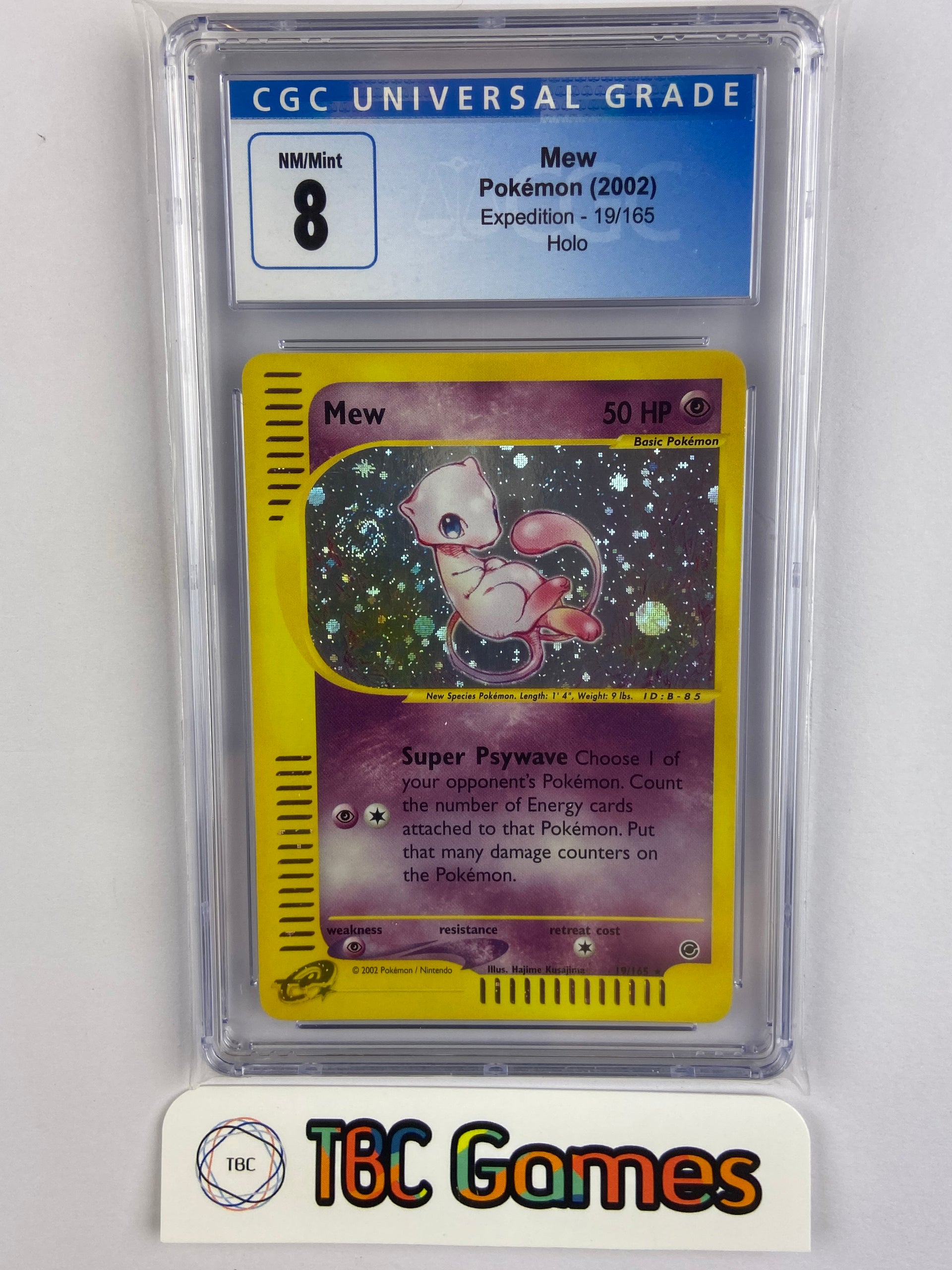 Mew Expedition Holo 19/165 CGC 8 w/ SWIRL TBC Games Mew Expedition Holo 19/165 CGC 8 w/ SWIRL TBC Games