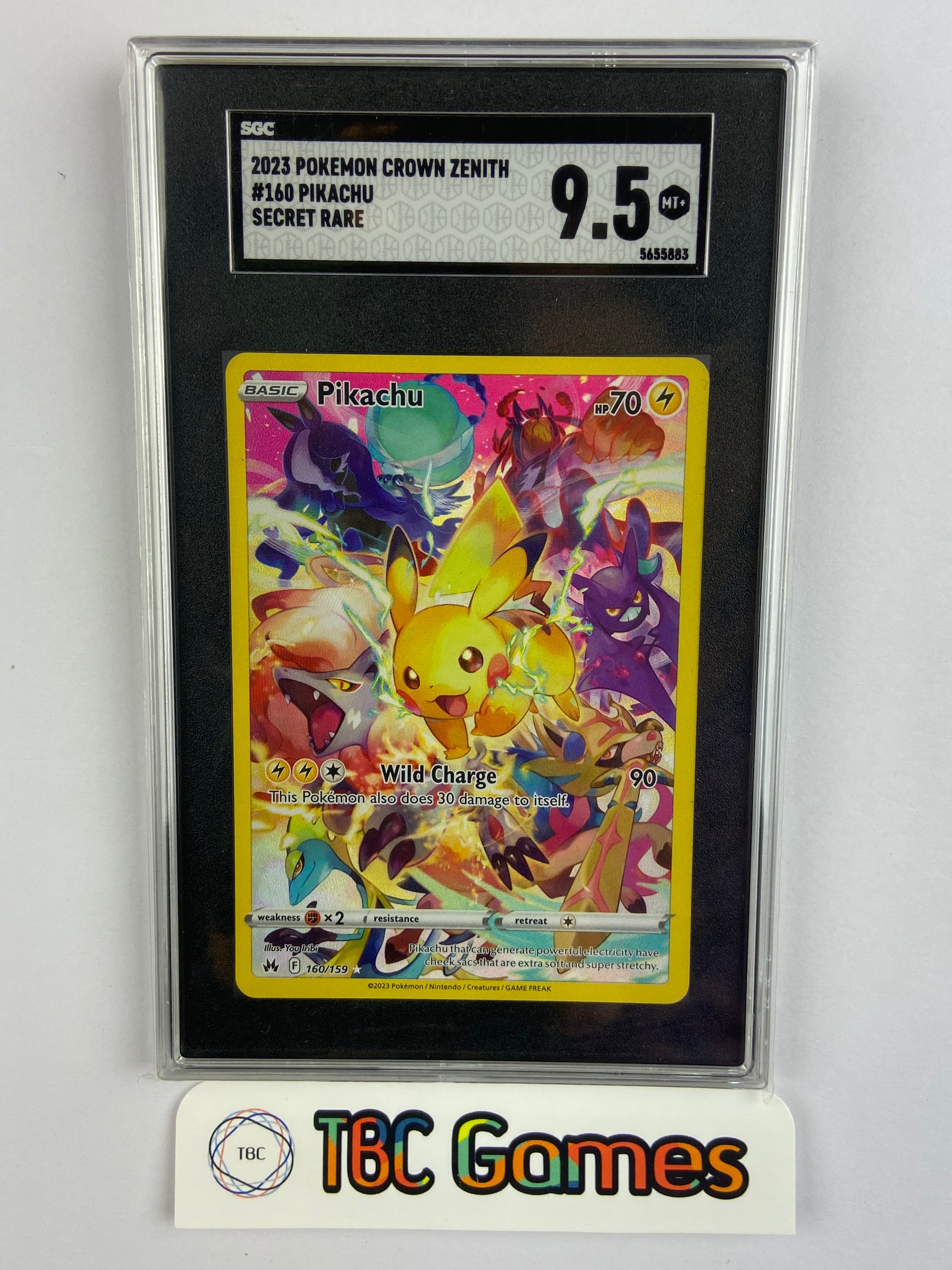 Pikachu Crown Zenith Secret 160/159 PSA SGC 9.5 TBC Games Pikachu Crown Zenith Secret 160/159 PSA SGC 9.5 TBC Games