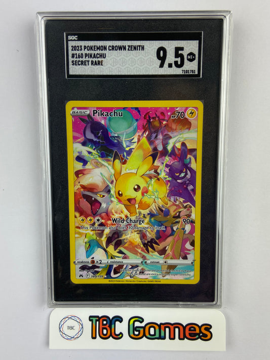 Pikachu Crown Zenith Secret 160/159 PSA SGC 9.5