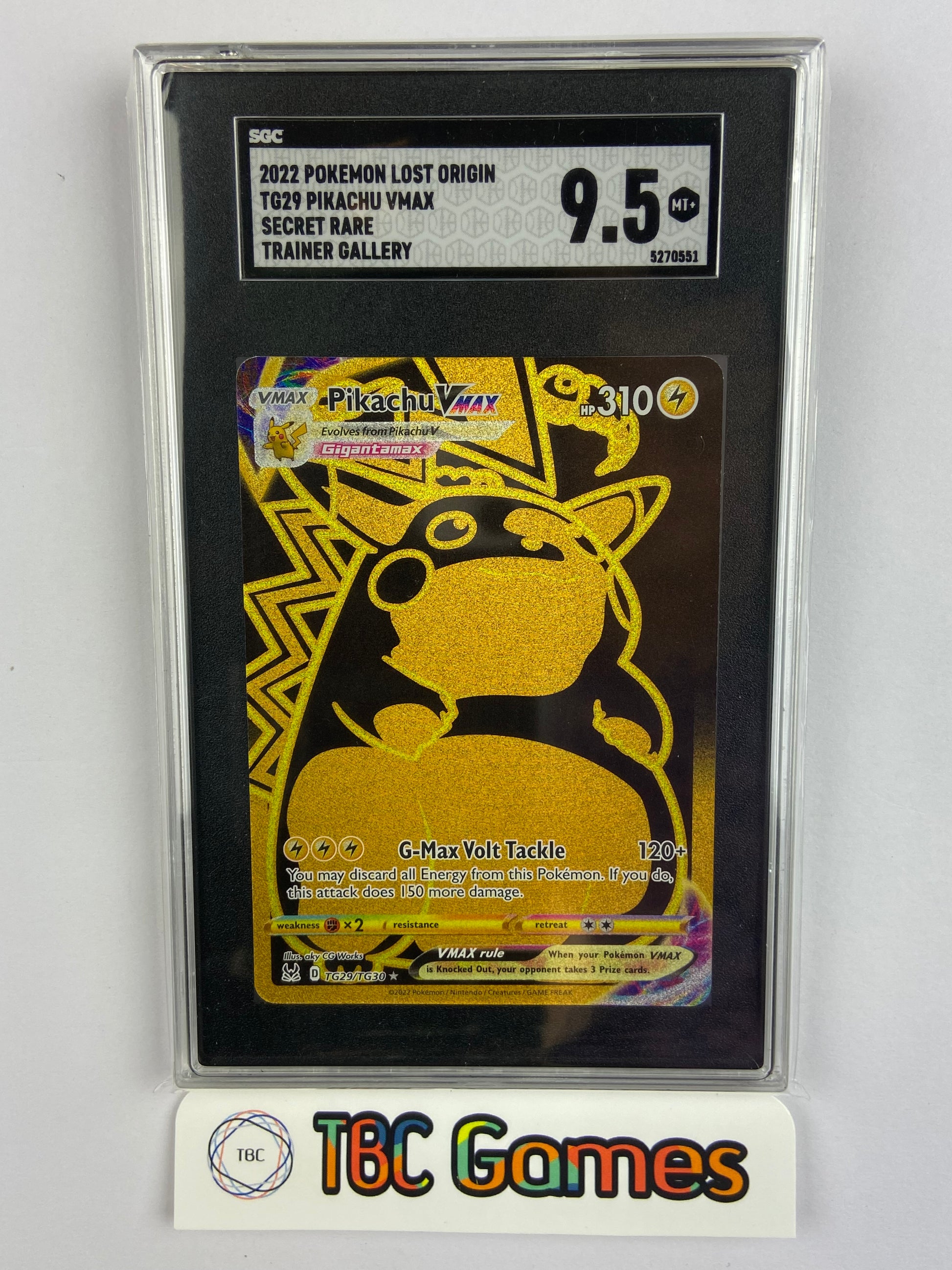 Pikachu VMAX Lost Origin TG29/TG30 PSA SGC 9.5 TBC Games Pikachu VMAX Lost Origin TG29/TG30 PSA SGC 9.5 TBC Games