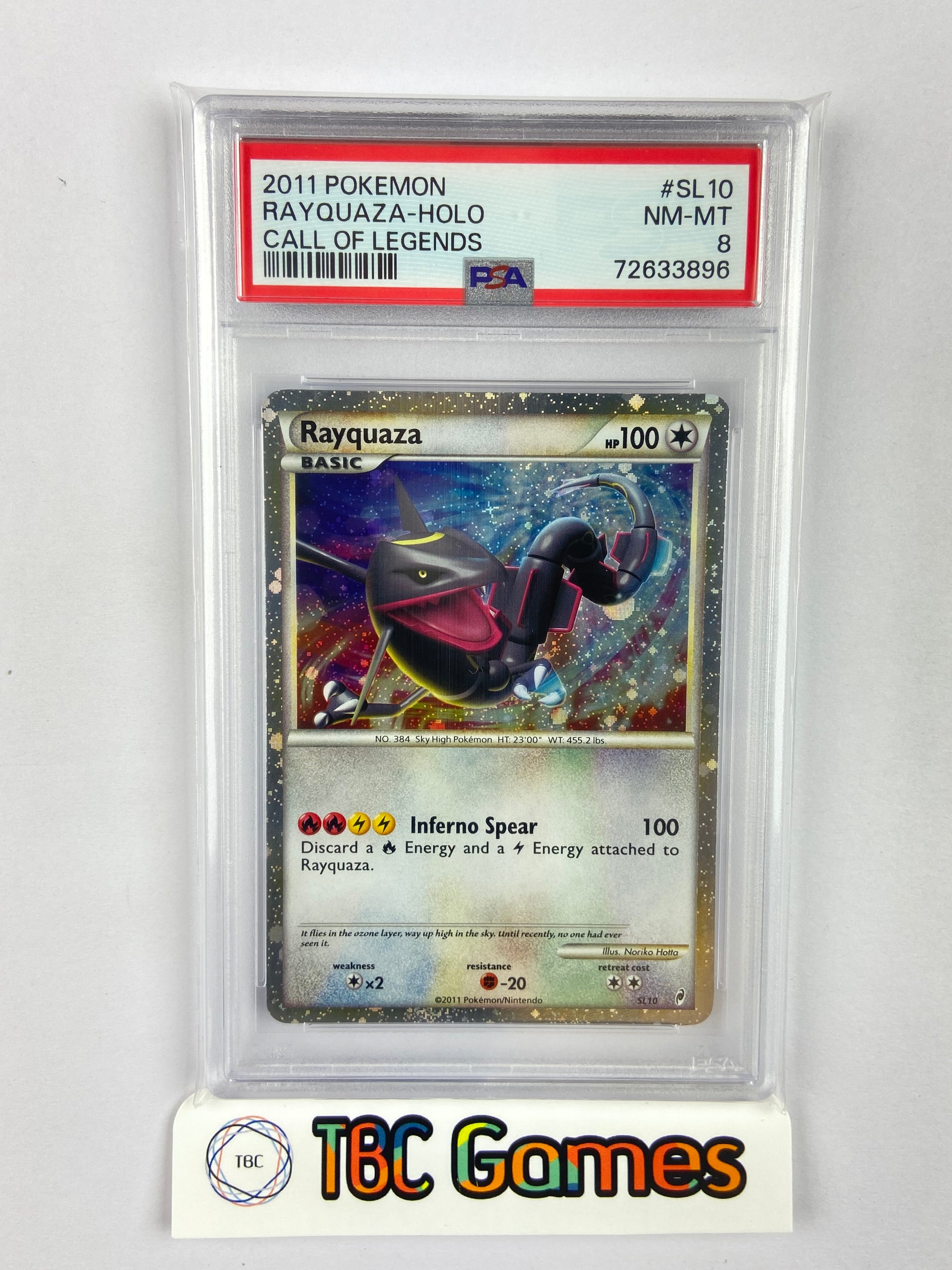 Rayquaza Call of Legends Shiny SL10 PSA 8 – TBC Games