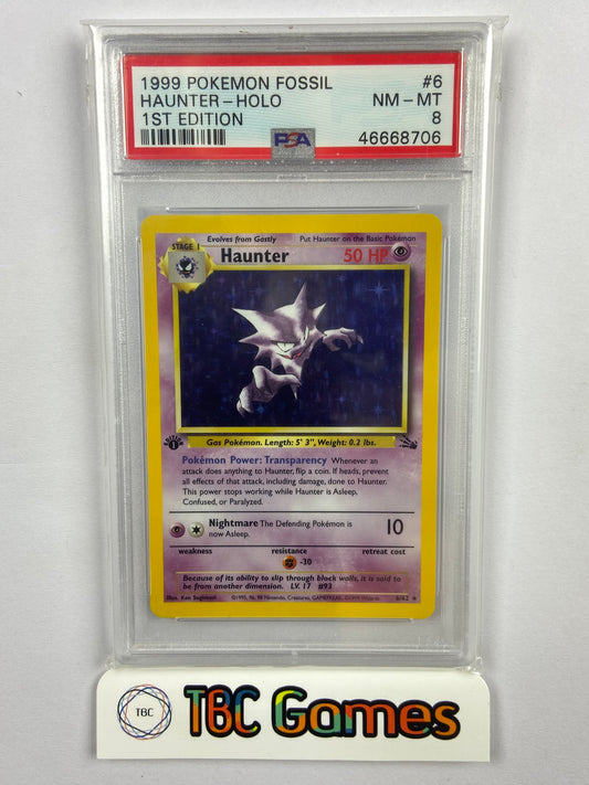 Haunter Fossil 1st Edition Holo 6/62 PSA 8