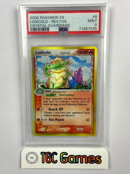 Ludicolo Crystal Guardians Reverse Holo 6/100 PSA 9 TBC Games Ludicolo Crystal Guardians Reverse Holo 6/100 PSA 9 TBC Games