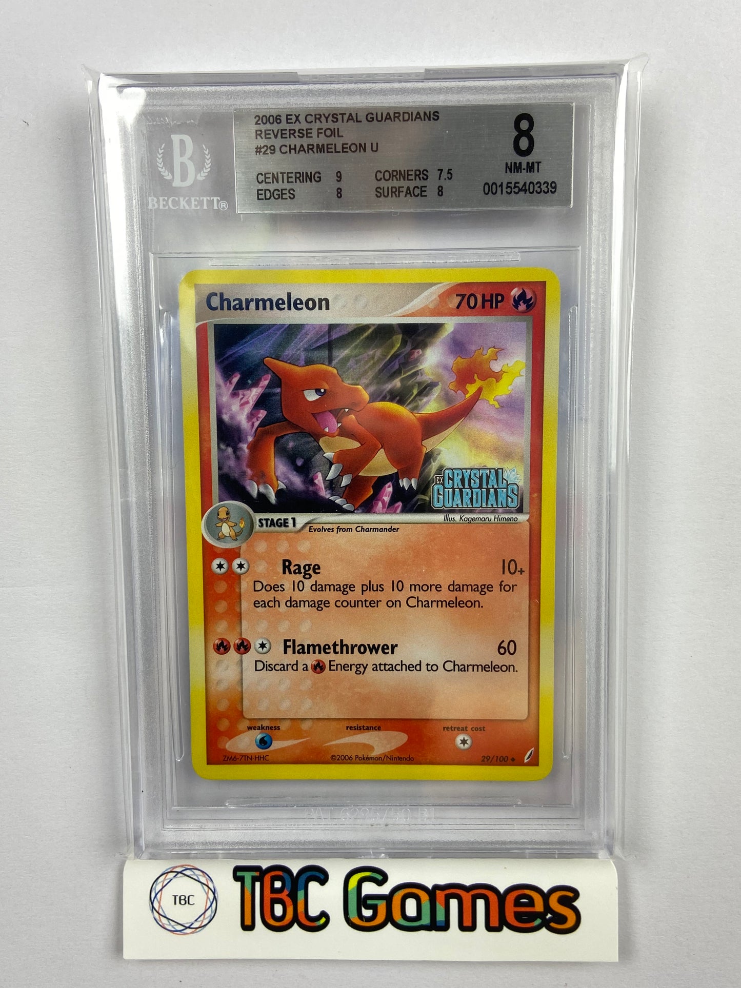 Charmeleon Crystal Guardians Reverse Holo BGS 8 TBC Games Charmeleon Crystal Guardians Reverse Holo BGS 8 TBC Games