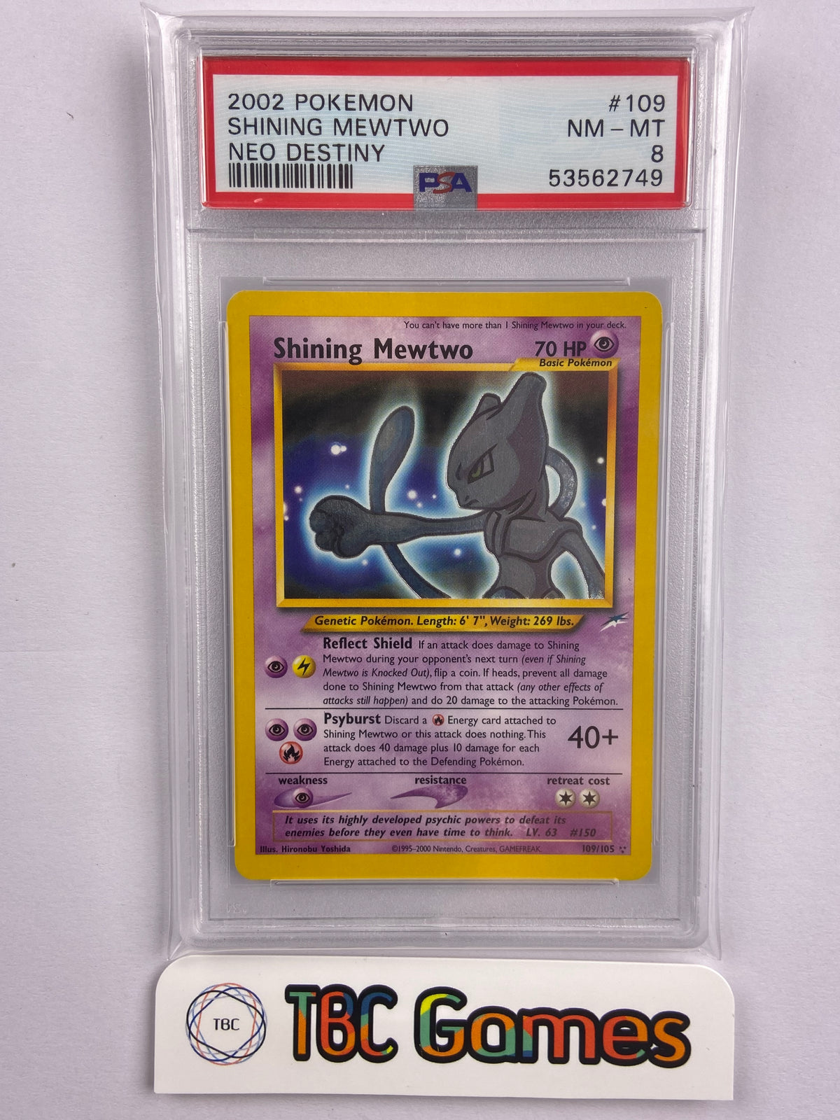 shining mewtwo pokemon card Neo Destiny 109/105 PSA 8 – TBC Games Printing:BLC 75 scratch resistant display case [Psychic] Full Burst 30 Pokemon Mega Charizard EX