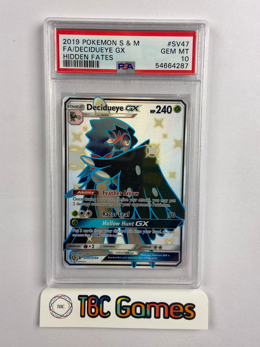 Decidueye GX Hidden Fates Shiny SV47/SV94 PSA 10