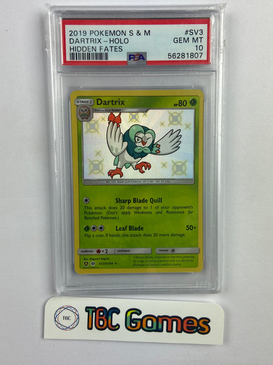 Dartrix Hidden Fates SV3/SV94 PSA 10