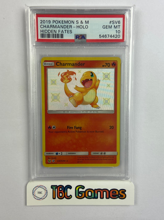 Charmander Hidden Fates Shiny SV6/SV94 PSA 10