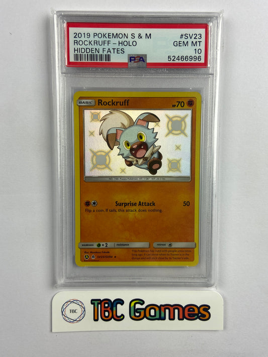 Rockruff Hidden Fates Shiny SV23/SV94 PSA 10
