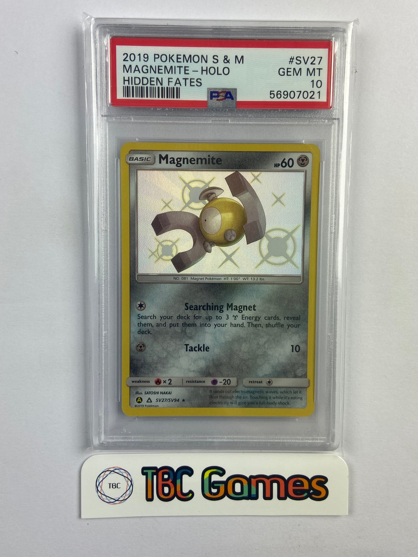 magnemite pokemon card shiny Magnemite Hidden Fates Shiny SV27/SV94 PSA 10
