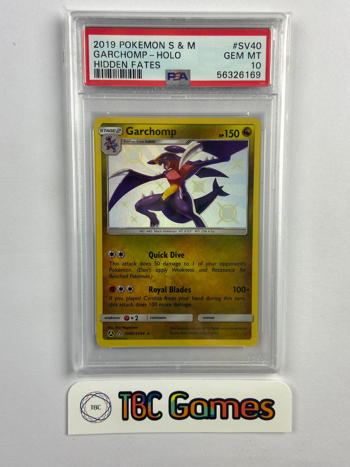 Garchomp Hidden Fates Shiny SV40/SV94 PSA 10 TBC Games Garchomp Hidden Fates Shiny SV40/SV94 PSA 10 TBC Games
